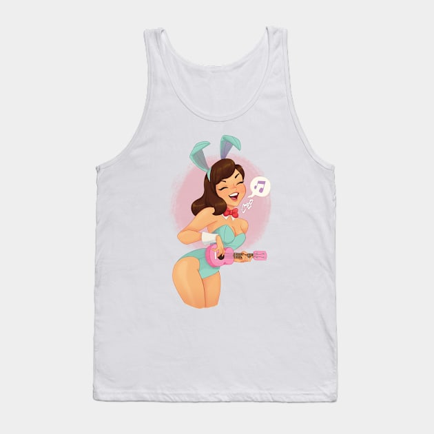 Ukulele Bunny Tank Top by melivillosa